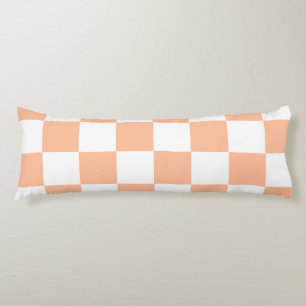 Peach Fuzz Chequered Gingham Pattern Body Cushion
