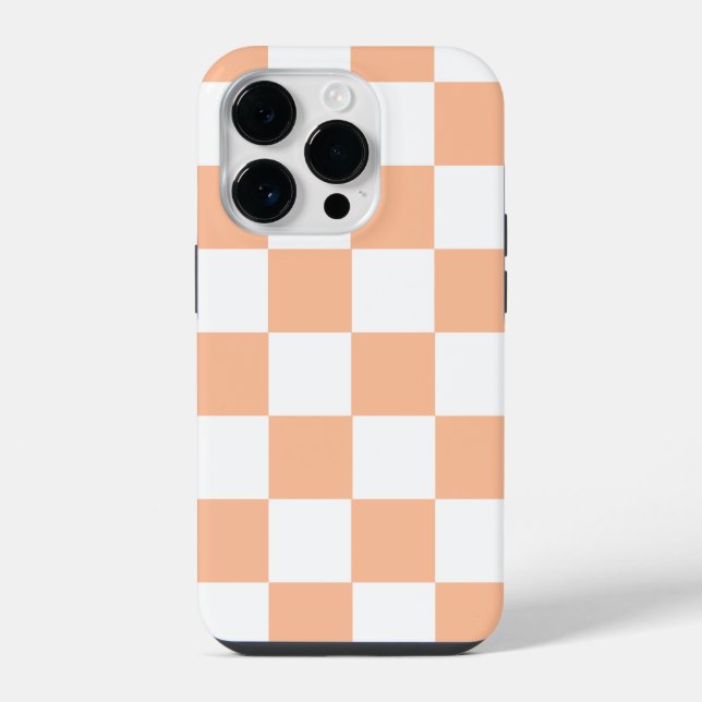 Peach Fuzz Chequered Gingham Pattern iPhone Case (Back)