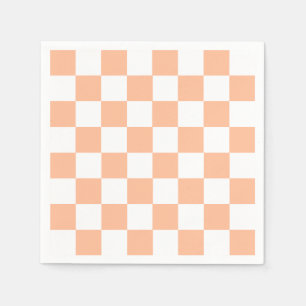 Peach Fuzz Chequered Gingham Pattern Napkin