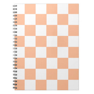 Peach Fuzz Chequered Gingham Pattern Notebook