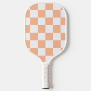 Peach Fuzz Chequered Gingham Pattern Pickleball Paddle