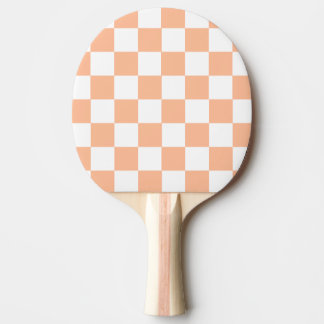 Peach Fuzz Chequered Gingham Pattern Ping Pong Paddle