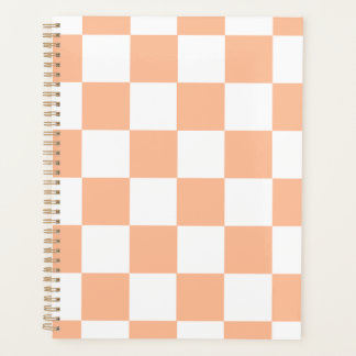 Peach Fuzz Chequered Gingham Pattern Planner