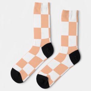 Peach Fuzz Chequered Gingham Pattern Socks