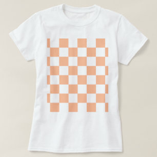 Peach Fuzz Chequered Gingham Pattern T-Shirt