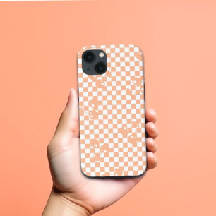 Peach Fuzz Cherry Gingham Pattern iPhone 13 Case