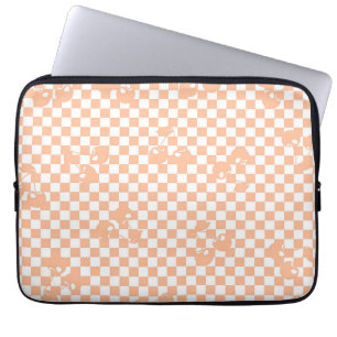 Peach Fuzz Cherry Gingham Pattern Laptop Sleeve