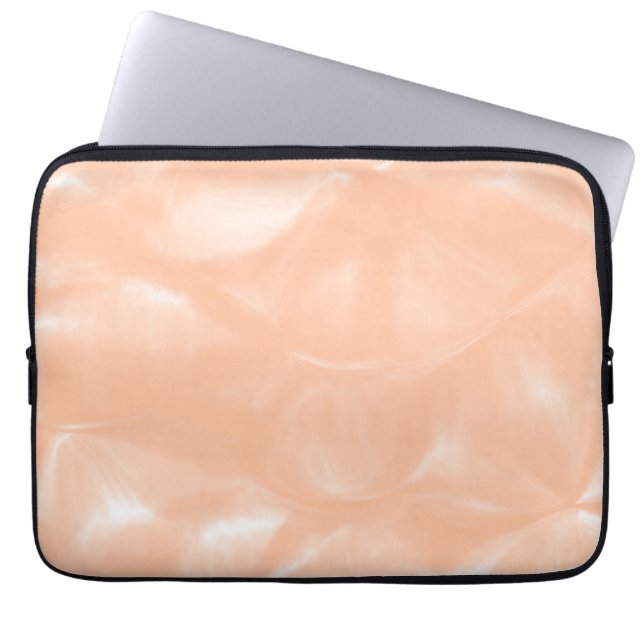 Peach Fuzz Colour Watercolor Abstract Blur Pattern Laptop Sleeve (Front)