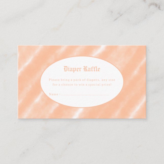 Peach Fuzz Colour Watercolor Abstract Pattern Enclosure Card (Front)