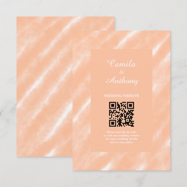 Peach Fuzz Colour Watercolor Abstract Pattern Enclosure Card (Front/Back)