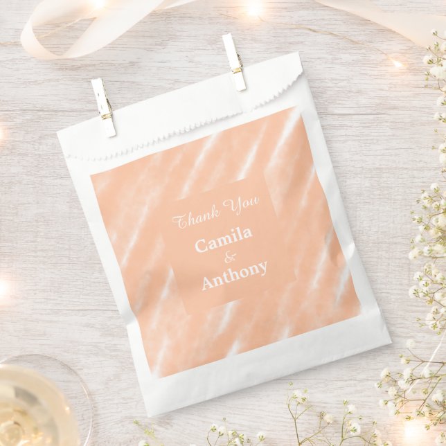 Peach Fuzz Colour Watercolor Abstract Pattern Favour Bags (Clipped)