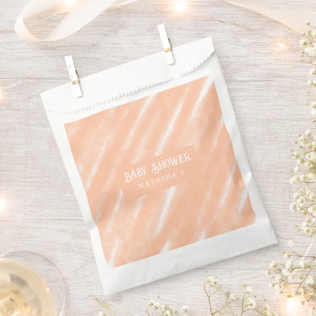 Peach Fuzz Colour Watercolor Abstract Pattern Favour Bags (Clipped)