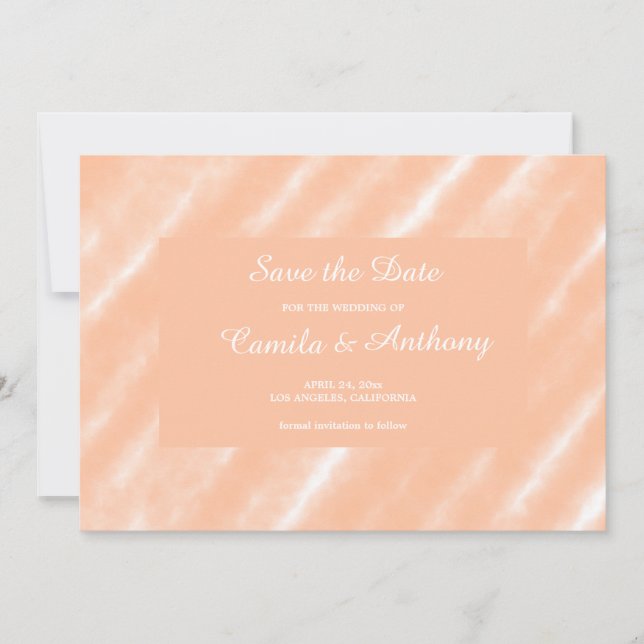 Peach Fuzz Colour Watercolor Abstract Pattern Invitation (Front)