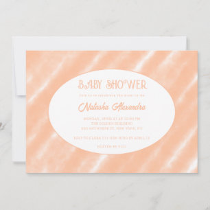 Peach Fuzz Colour Watercolor Abstract Pattern Invitation