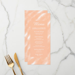 Peach Fuzz Colour Watercolor Abstract Pattern Menu