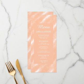 Peach Fuzz Colour Watercolor Abstract Pattern Menu