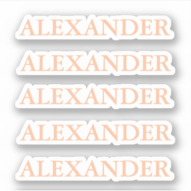 Peach fuzz Cut Out Sticker with Name stickers  (Front)