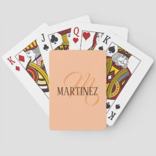 Peach Fuzz Elegant Personalised Name Playing Cards