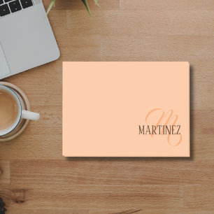 Peach Fuzz Elegant Personalised Name Post-it Notes