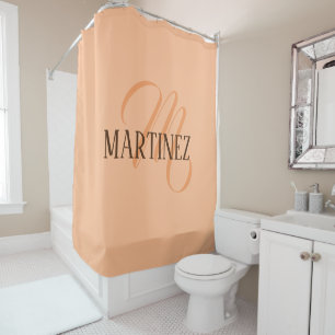 Peach Fuzz Elegant Personalised Name  Shower Curtain