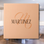 Peach Fuzz Elegant Personalised Name  Tile<br><div class="desc">Trendy Colour Peach Fuzz and Elegant Personalised Name and Monogram.</div>
