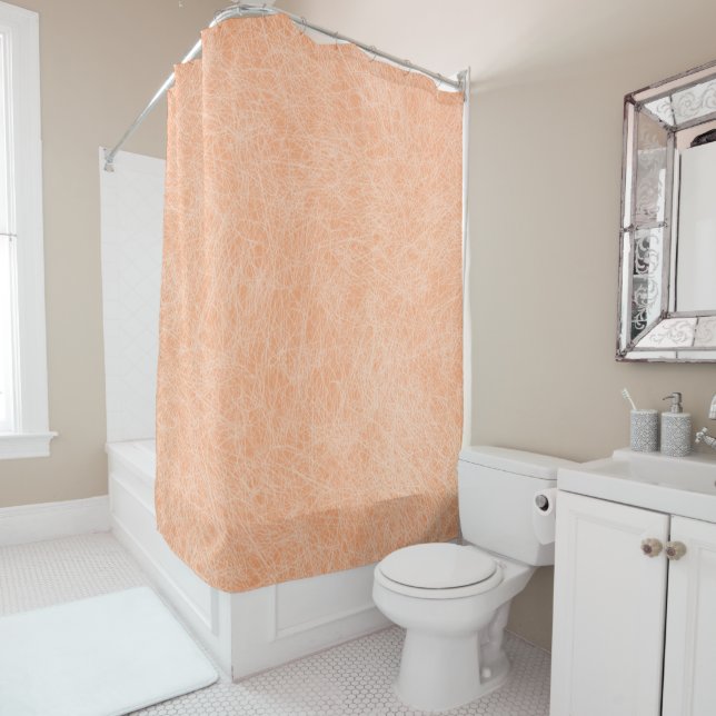 Peach Fuzz Faux Leather  Shower Curtain (In Situ)