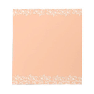 Peach Fuzz Flower Border Customisable & Elegant  Notepad