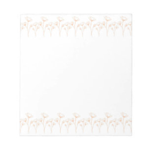 Peach Fuzz Flower Border Customisable & Elegant  Notepad