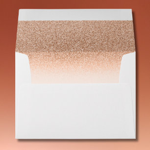 Peach Fuzz Glitter Lined Wedding 5x7 Envelope