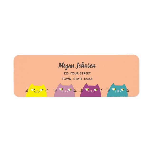 Peach Fuzz Kawaii Return Address (Front)