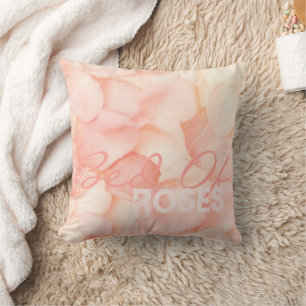 Peach Fuzz Minimalist Modern Rose Petal Valentines Cushion