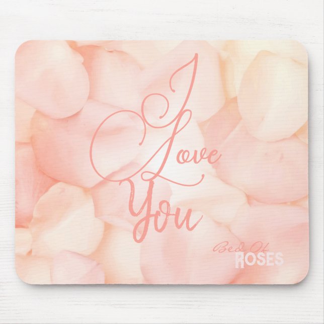 Peach Fuzz Minimalist Modern Rose Petal Valentines Mouse Pad (Front)
