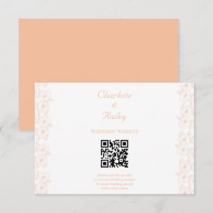 Peach Fuzz minimalist Trendy Flower Pattern Enclosure Card