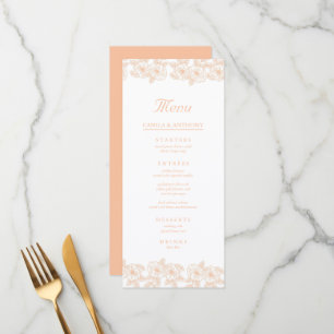 Peach Fuzz minimalist Trendy Flower Pattern Menu