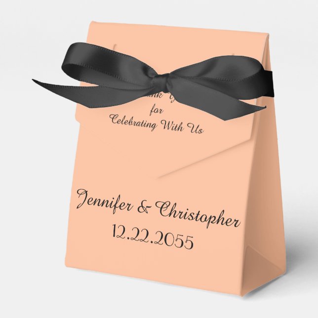 Peach Fuzz Minimalist Wedding Thank You  Favour Box (Front Side)