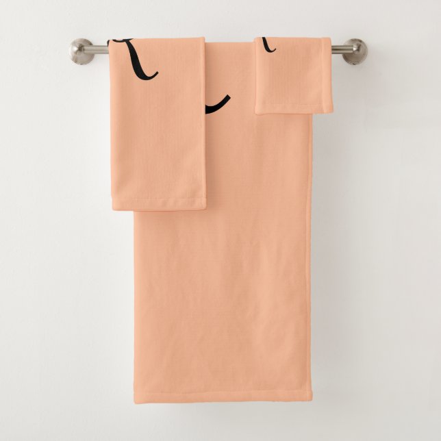 Peach Fuzz Monogram Bath Towel Set (Insitu)
