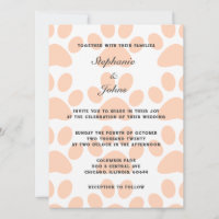 Peach Fuzz Paw Prints Pattern Cute Funny Wedding