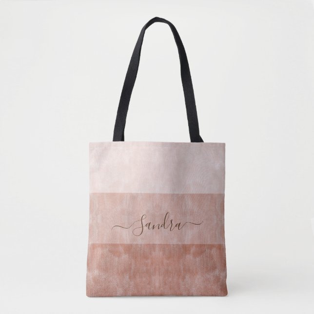 Peach Fuzz Personalised Bridesmaid Gifts Tote Bag (Front)