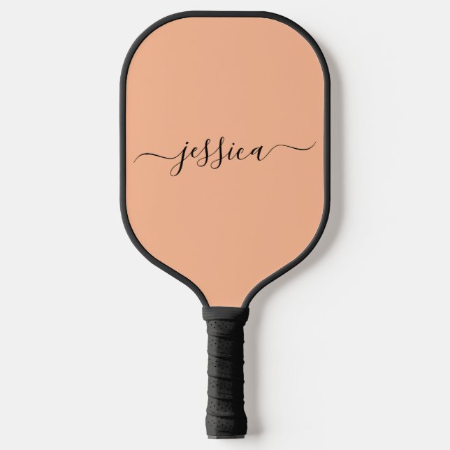 Peach fuzz script name pickleball paddle (Front)
