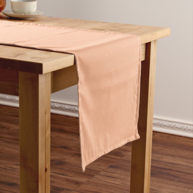 Peach Fuzz Solid Colour Short Table Runner (In Situ)