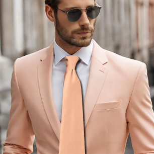peach fuzz solid colour tie