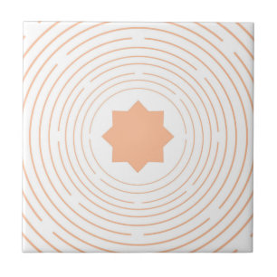 Peach Fuzz Star Circle Islamic Geometric Pattern Tile