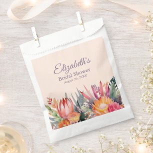 Peach Fuzz Tropical Flowers Bridal Shower Favour Bags