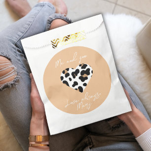 Peach Fuzz Valentine's Favour Bag - Heart Print