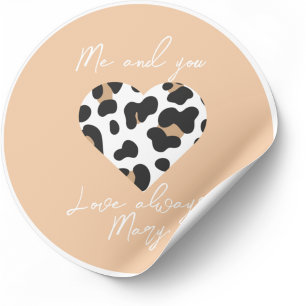 Peach Fuzz Valentine's Favour Sticker - Heart Prin