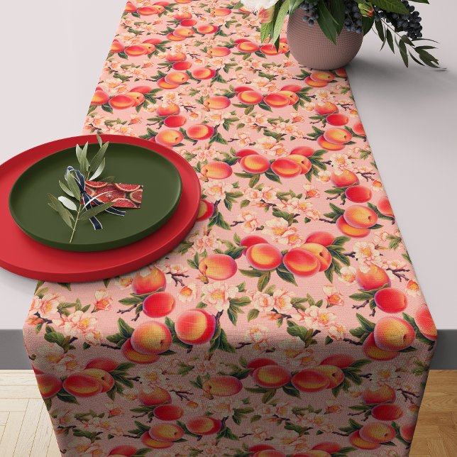 Peach Fuzz Watercolor Bliss - Peach Themed Medium Table Runner (Creator Uploaded)