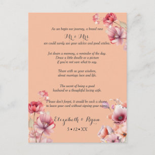 Peach Fuzz Wedding Advice Well Wishes  Card