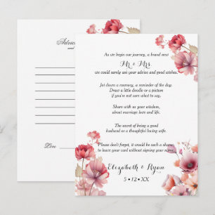 Peach Fuzz Wedding Advice Well Wishes Card