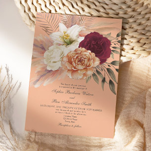 Peach Fuzz Wedding Invitation
