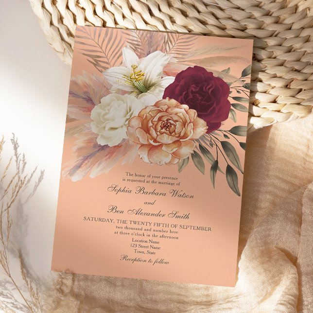 Peach Fuzz Wedding Invitation (Creator Uploaded)